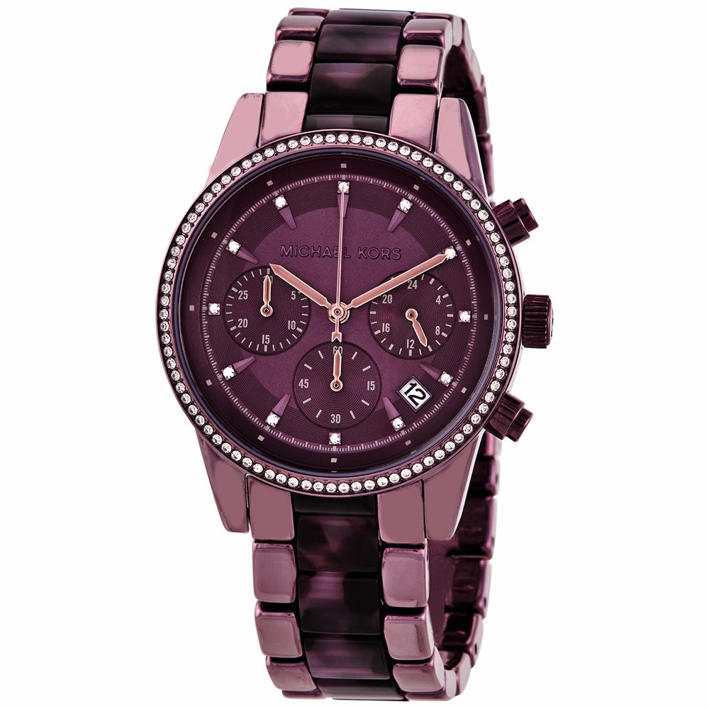  Shop Authentic Michael Kors Ritz Chronograph Purple Dial Purple Steel Strap Watch For Women - MK6720 - Luxxuri