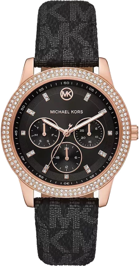  Shop Authentic Michael Kors Tibby Multifunction Black Dial Black Leather Strap Watch For Women - MK6968 - Luxxuri