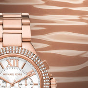 Shop Authentic Michael Kors Camille Chronograph White Dial Rose Gold Steel Strap Watch For Women - MK6995 - Luxxuri