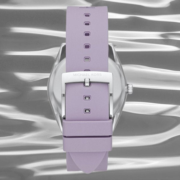  Shop Authentic Michael Kors Janelle Three Hand Purple Dial Purple Rubber Strap Watch For Women - MK7143 - Luxxuri