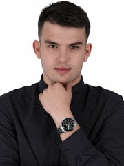  Shop Authentic Michael Kors Cunningham Multifunction Black Dial Silver Steel Strap Watch For Men - MK7156 - Luxxuri