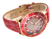  Shop Authentic Michael Kors Runway Three-Hand Quartz Red Dial Red Leather Strap Watch For Women - MK7179 - Luxxuri