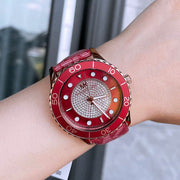  Shop Authentic Michael Kors Runway Three-Hand Quartz Red Dial Red Leather Strap Watch For Women - MK7179 - Luxxuri