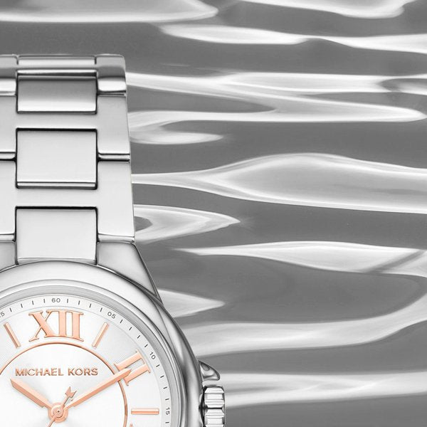  Shop Authentic Michael Kors Camille Three Hand Silver Dial Silver Steel Strap Watch For Women - MK7259 - Luxxuri