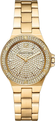  Shop Authentic Michael Kors Lennox Three Hand Gold Dial Gold Steel Strap Watch For Women - MK7289 - Luxxuri
