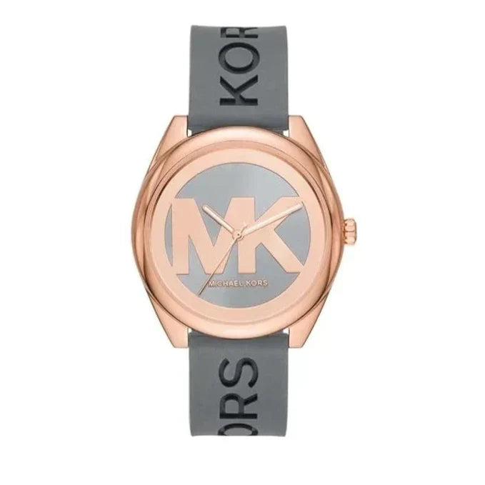  Shop Authentic Michael Kors Janelle Three Hand Grey Dial Grey Rubber Strap Watch For Women - MK7314 - Luxxuri