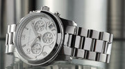  Shop Authentic Michael Kors Runway Chronograph Silver Dial Silver Steel Strap Watch For Women - MK7325 - Luxxuri