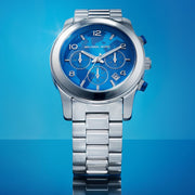  Shop Authentic Michael Kors Runway Stop Hunger Blue Dial Silver Steel Strap Watch for Women - MK7427 - Luxxuri