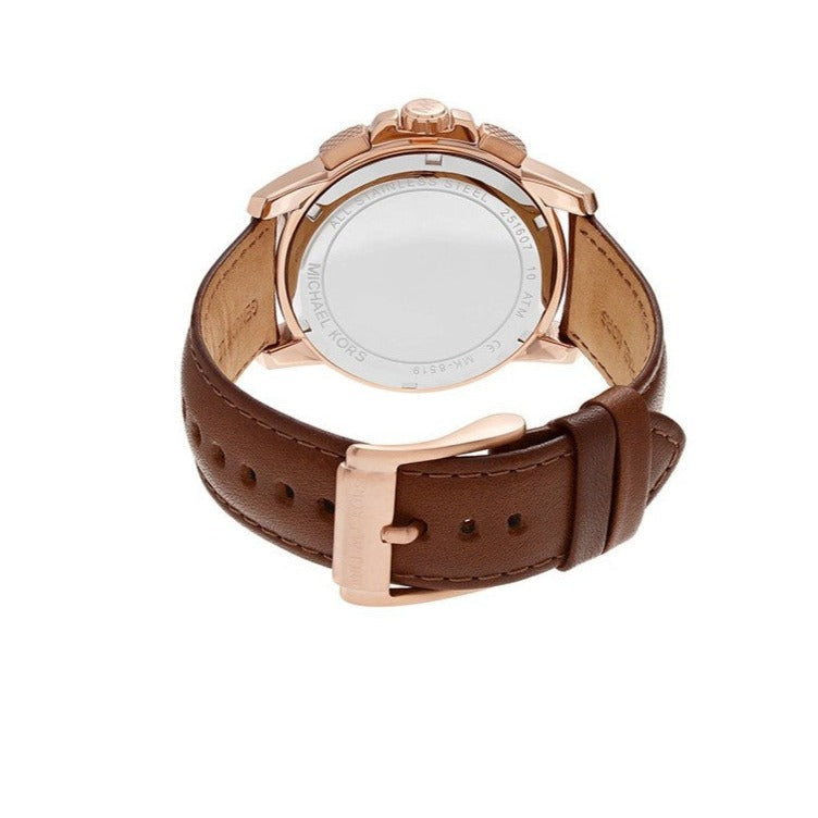  Shop Authentic Michael Kors Ryker Analog Gray Dial Brown Leather Strap Watch For Men - MK8519 - Luxxuri