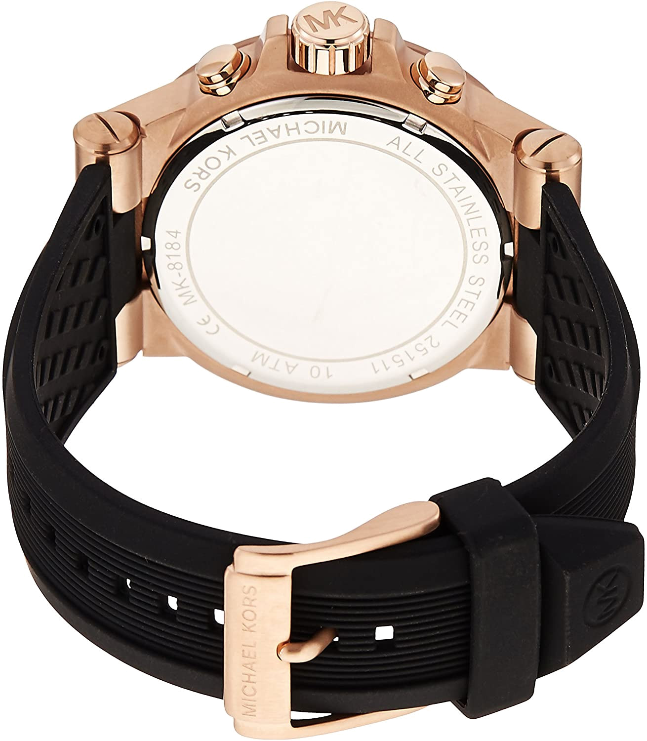  Shop Authentic Michael Kors Dylan Chronograph Black Dial Black Rubber Strap Watch For Women - MK8556 - Luxxuri
