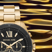  Shop Authentic Michael Kors Brecken Chronograph Black Dial Gold Steel Strap Watch For Men - MK8848 - Luxxuri