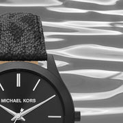  Shop Authentic Michael Kors Slim Runway Black Dial Black Leather Strap Watch For Men - MK8908 - Luxxuri