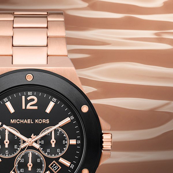  Shop Authentic Michael Kors Lennox Chronograph Black Dial Rose Gold Steel Strap Watch For Men - MK8940 - Luxxuri