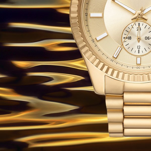  Shop Authentic Michael Kors Lexington Quartz Gold Dial Gold Steel Strap Watch For Men - MK8947 - Luxxuri