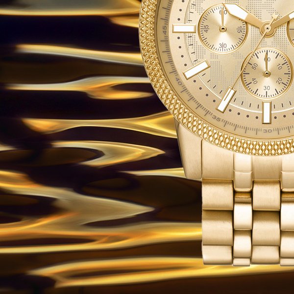  Shop Authentic Michael Kors Hutton Chronograph Gold Dial Gold Steel Strap Watch For Men - MK8953 - Luxxuri