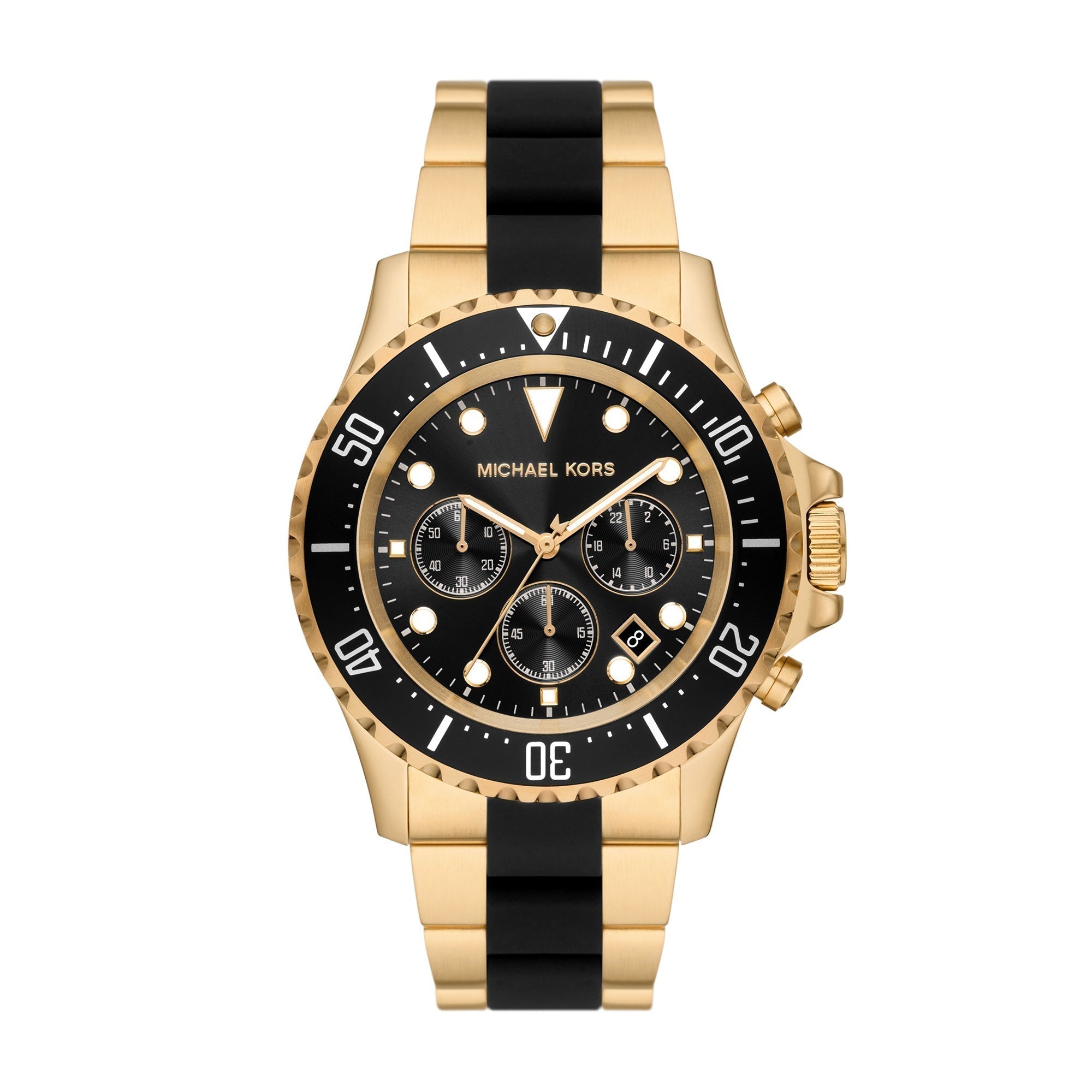  Shop Authentic Michael Kors Everest Chronograph Black Dial Two Tone Steel Strap Watch For Men - MK8979 - Luxxuri