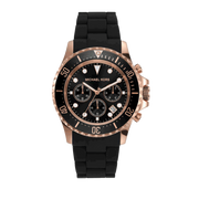  Shop Authentic Michael Kors Everest Chronograph Black Dial Black Silicone Strap Watch For Men - MK9055 - Luxxuri