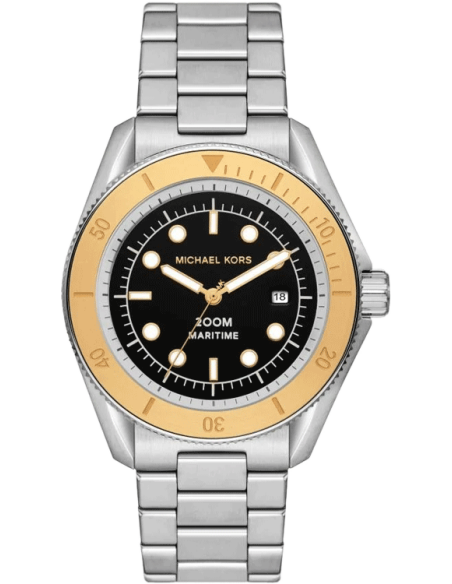  Shop Authentic Michael Kors Maritime Analog Black Dial Silver Steel Strap Watch for Men - MK9161 - Luxxuri