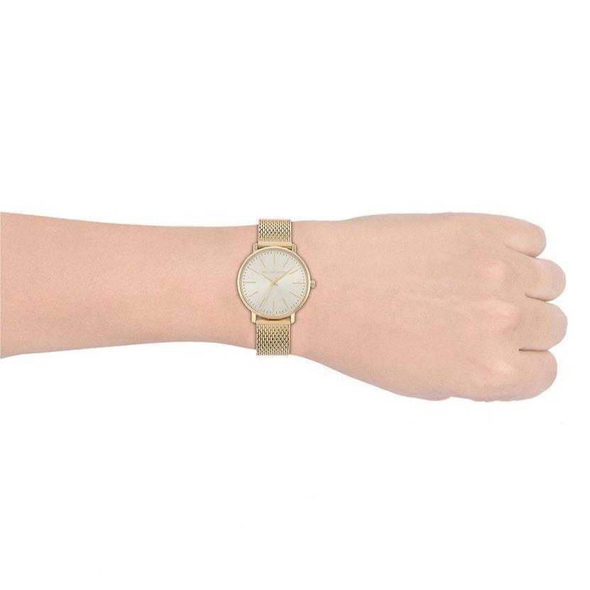  Shop Authentic Michael Kors Pyper Quartz Gold Dial Gold Mesh Strap Watch For Women - MK4339 - Luxxuri
