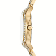  Shop Authentic Michael Kors Sage Three-Hand Mother of Pearl White Dial Gold Steel Strap Watch for Women - MK4805 - Luxxuri