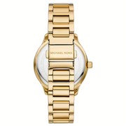  Shop Authentic Michael Kors Sage Three-Hand Mother of Pearl White Dial Gold Steel Strap Watch for Women - MK4805 - Luxxuri