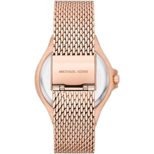  Shop Authentic Michael Kors Lennox Three Hand Rose Gold Dial Rose Gold Mesh Strap Watch For Women - MK7336 - Luxxuri