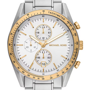  Shop Authentic Michael Kors Accelerator Chronograph White Dial Silver Steel Strap Watch For Men - MK9112 - Luxxuri