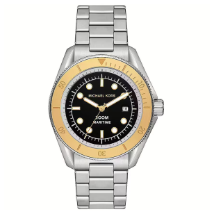  Shop Authentic Michael Kors Maritime Analog Black Dial Silver Steel Strap Watch for Men - MK9161 - Luxxuri