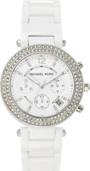  Shop Authentic Michael Kors Parker White Dial White Ceramic Strap Watch for Women - MK5654 - Luxxuri