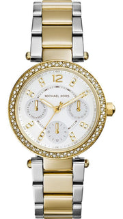  Shop Authentic Michael Kors Parker Chronograph Silver Dial Two Tone Steel Strap Watch For Women - MK5687 - Luxxuri