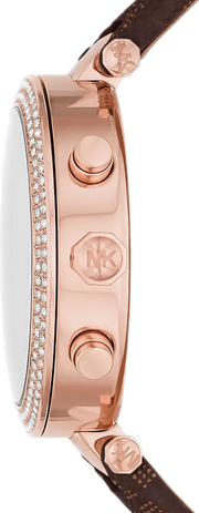  Shop Authentic Michael Kors Parker Chronograph White Dial Brown Leather Strap Watch For Women - MK6917 - Luxxuri