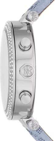  Shop Authentic Michael Kors Parker Silver Dial Blue Leather Strap Watch For Women - MK6936 - Luxxuri