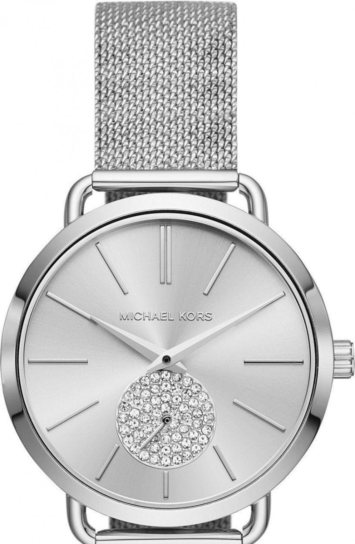  Shop Authentic Michael Kors Portia Silver Dial Silver Mesh Bracelet Watch for Women - MK3843 - Luxxuri