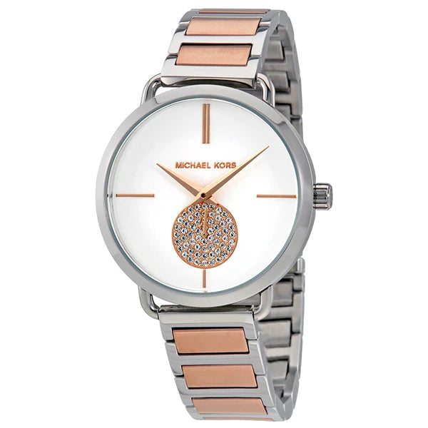  Shop Authentic Michael Kors Portia Quartz Silver Dial Two Tone Steel Strap Watch For Women - MK3709 - Luxxuri