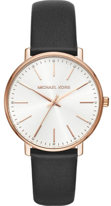  Shop Authentic Michael Kors Pyper Quartz White Dial Black Leather Strap Watch For Women - MK2834 - Luxxuri