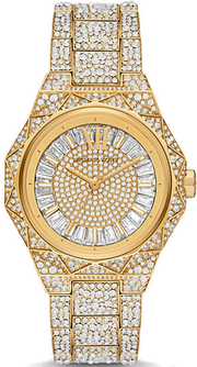  Shop Authentic Michael Kors Raquel Three Hand Crystals Gold Dial Gold Steel Strap Watch For Women - MK7398 - Luxxuri