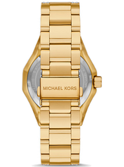  Shop Authentic Michael Kors Raquel Three Hand Crystals Gold Dial Gold Steel Strap Watch For Women - MK7398 - Luxxuri