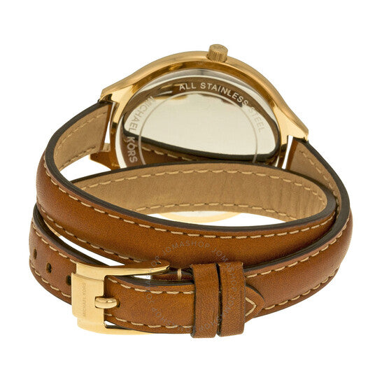  Shop Authentic Michael Kors Runway Gold Dial Brown Leather Strap Watch For Women - MK2256 - Luxxuri