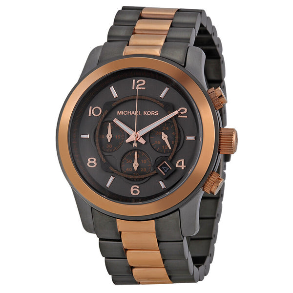  Shop Authentic Michael Kors Runway Chronograph Grey Dial Two Tone Steel Strap Unisex Watch - MK8189 - Luxxuri