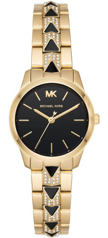  Shop Authentic Michael Kors Runway Mercer Quartz Black Dial Two Tone Steel Strap Watch For Women - MK6672 - Luxxuri