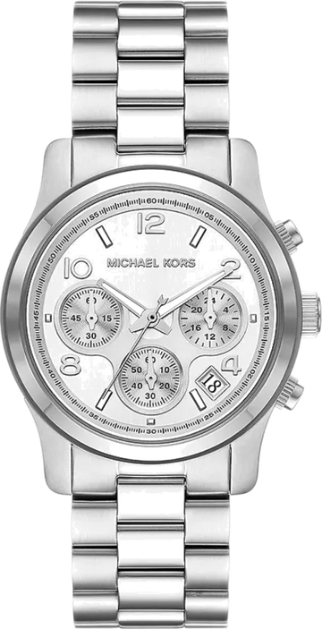  Shop Authentic Michael Kors Runway Chronograph Silver Dial Silver Steel Strap Watch For Women - MK7325 - Luxxuri