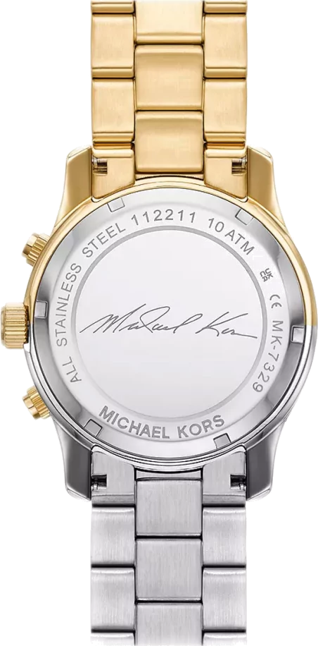  Shop Authentic Michael Kors Runway Chronograph Gold Dial Two Tone Steel Strap Watch For Women - MK7329 - Luxxuri