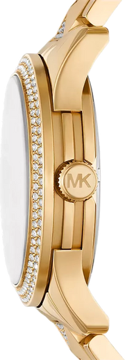  Shop Authentic Michael Kors Runway Three Hand Green Dial Gold Steel Strap Watch For Women - MK7390 - Luxxuri