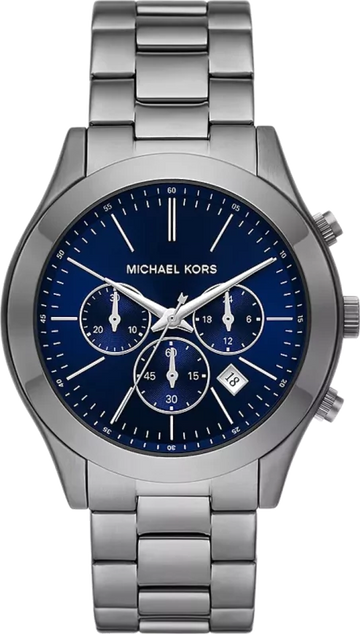  Shop Authentic Michael Kors Slim Runway Chronograph Blue Dial Grey Steel Strap Watch For Men - MK8987 - Luxxuri