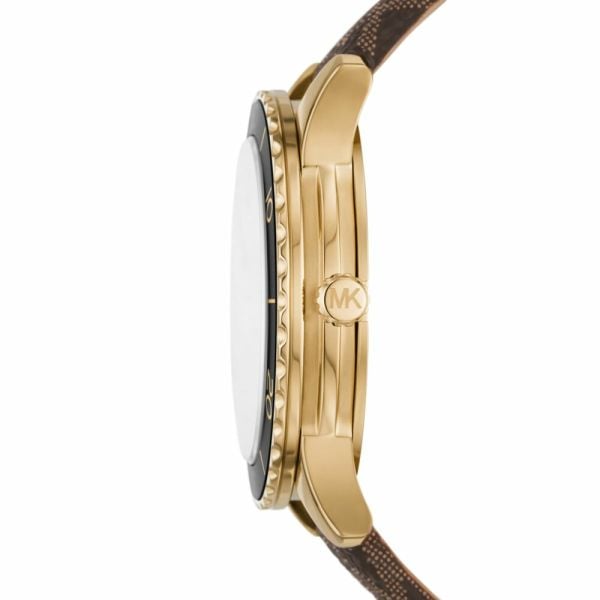  Shop Authentic Michael Kors Runway Quartz Black Dial Brown Leather Strap Watch For Women - MK6979 - Luxxuri