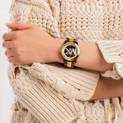  Shop Authentic Michael Kors Runway Three-Hand Brown Dial Two Tone Steel Strap Watch for Women - MK7354 - Luxxuri