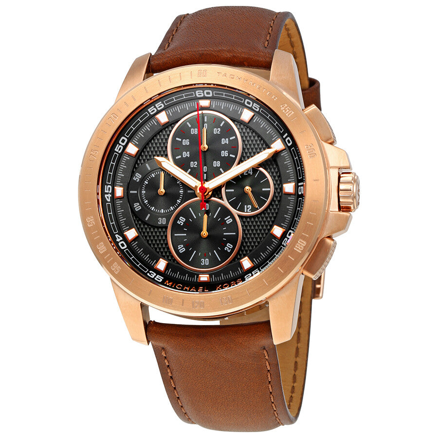  Shop Authentic Michael Kors Ryker Analog Gray Dial Brown Leather Strap Watch For Men - MK8519 - Luxxuri