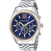  Shop Authentic Michael Kors Lexington Chronograph Blue Dial Silver Steel Strap Watch For Men - MK8689 - Luxxuri