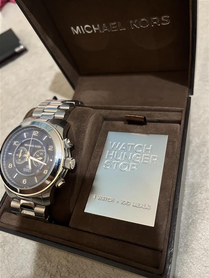  Shop Authentic Michael Kors Stop Hunger Chronograph Blue Dial Silver Steel Strap Watch for Men - MK8314 - Luxxuri