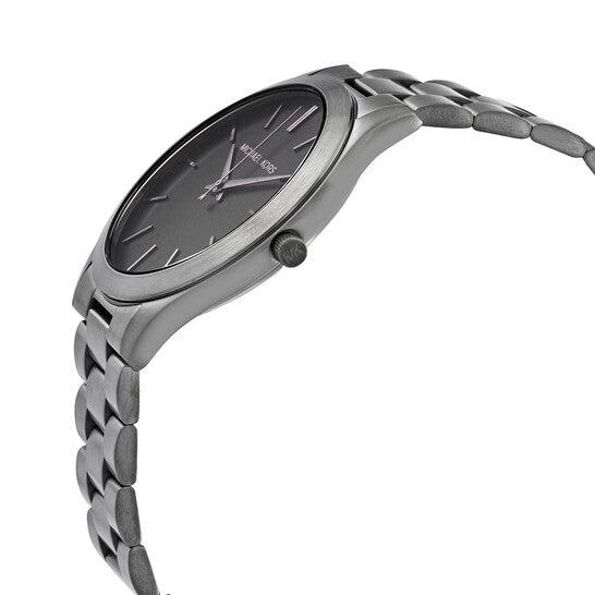  Shop Authentic Michael Kors Slim Runway Quartz Black Dial Grey Steel Strap Watch For Men - MK1044 - Luxxuri